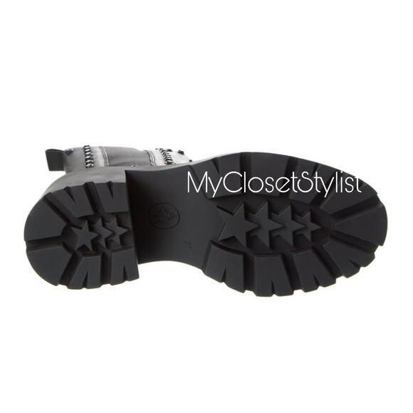 ASH Black Studded Leather Moto Rocker Boots 8 NEW & RARE! Festival Combat Boot - Picture 9 of 9